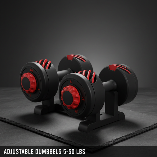Adjustable dumbbells on dark background