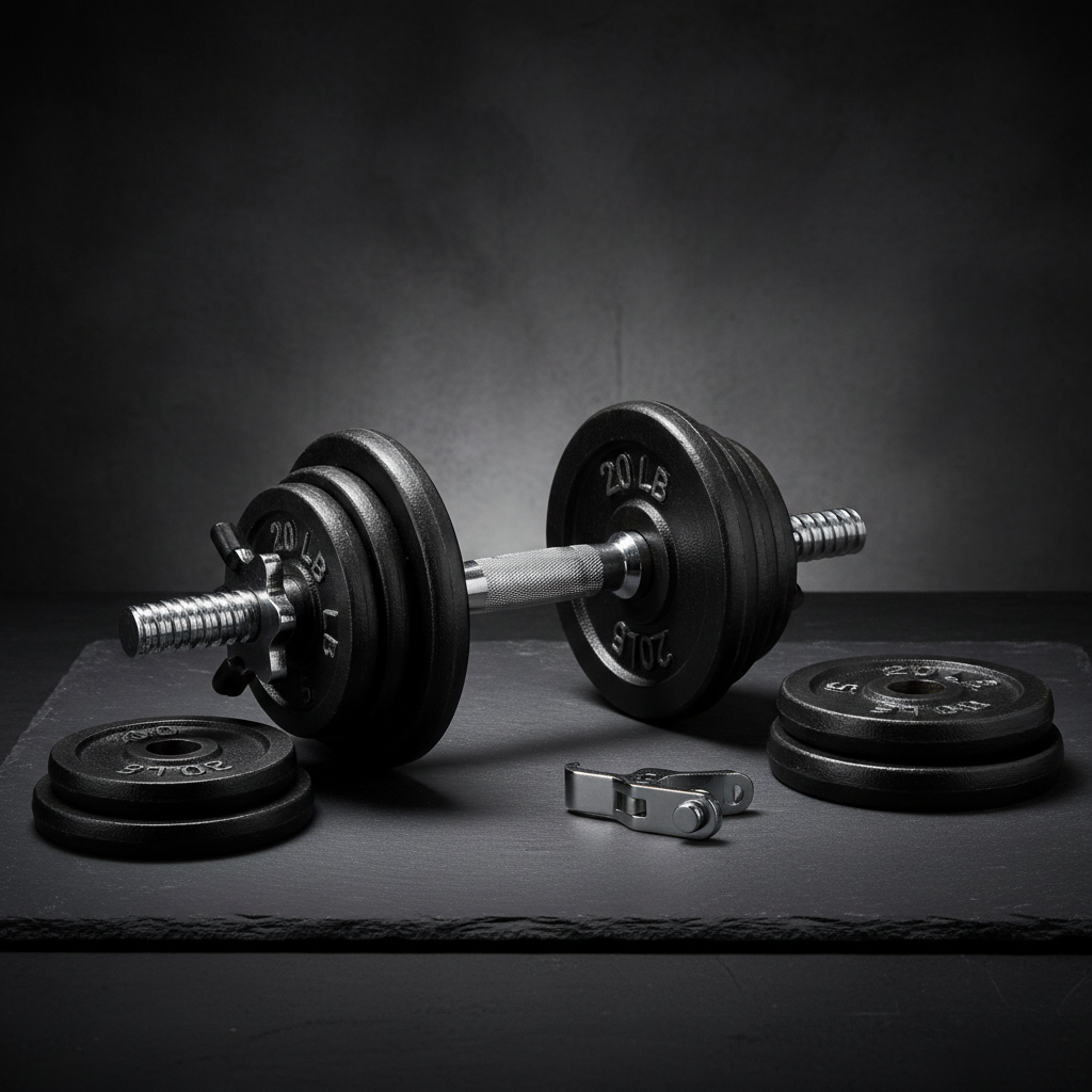 Dumbbell set with weight plates