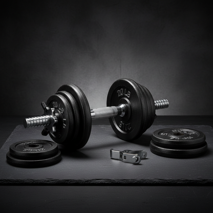 Dumbbell set with weight plates