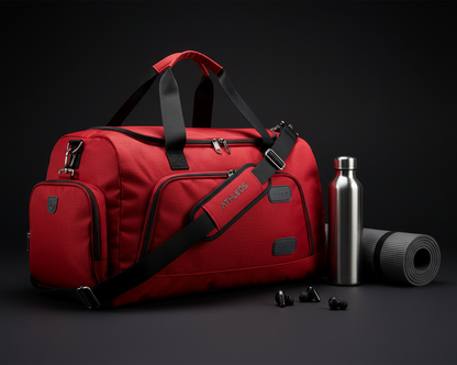 Red Athletic Gym Duffel Bag